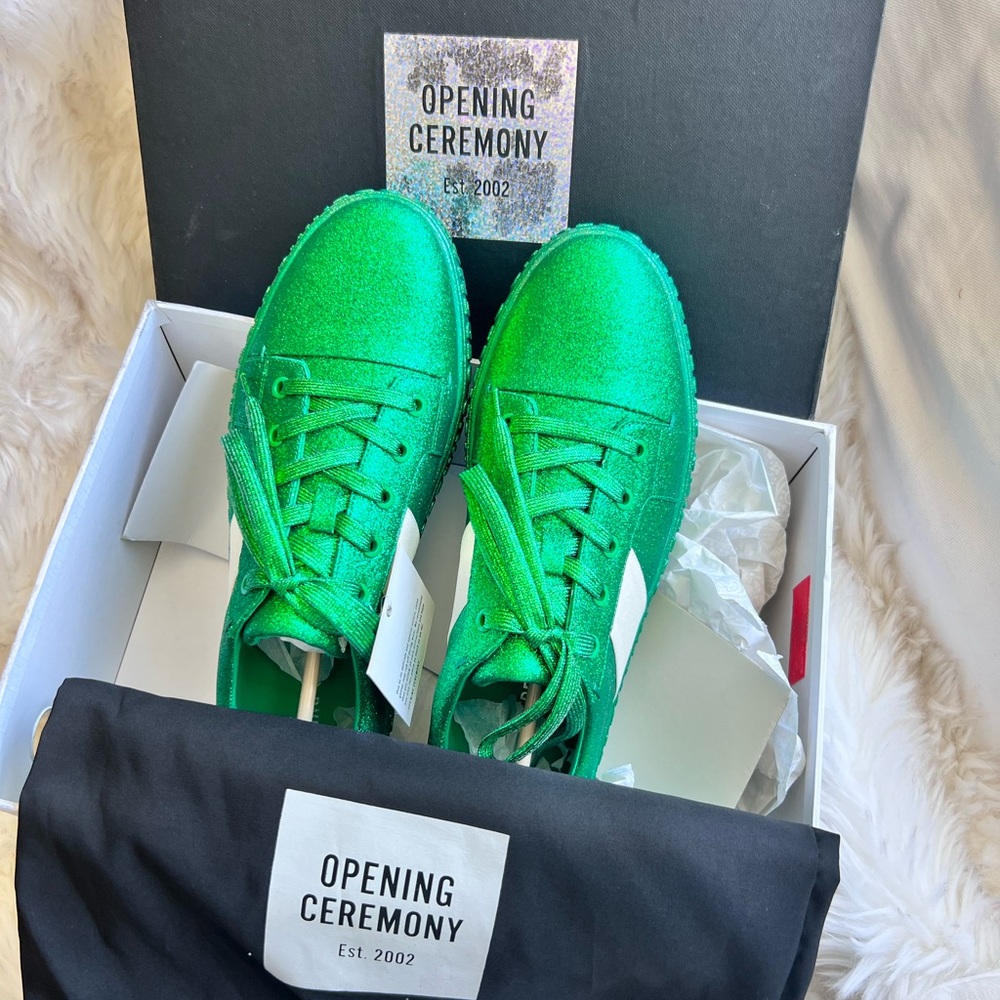 NIB Opening Ceremony green sparkle sneakers - Picture 5 of 12